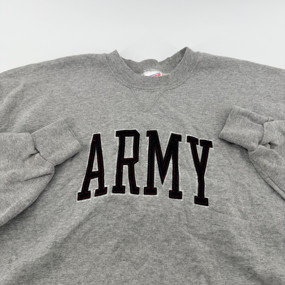 Soffe US Army Crewneck Sweatshirt Felt Applique Military Fleece XL‎ Gray